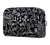 VAPOKF Trousse de maquillage Maths Blackborad pour femme, trousse de toilette de voyage, grande pochette de maquillage pratique avec fermeture éclair, multicolore 1, 18.5x7.5x13cm/7.3x3x5.1in, Trousse