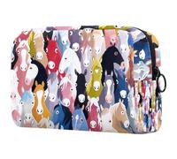 VAPOKF Trousse de maquillage Maths Blackborad pour femme, trousse de toilette de voyage, grande pochette de maquillage pratique avec fermeture éclair, Multicolore 8., 18.5x7.5x13cm/7.3x3x5.1in