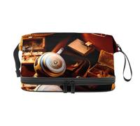 VAPOKF Trousse de toilette hypnotique psychédélique à motif spirale pour femmes et filles, trousse de toilette de voyage, trousse de maquillage pratique avec compartiment à pinceaux, Multicolore 3