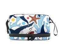 VAPOKF Trousse de toilette hypnotique psychédélique à motif spirale pour femmes et filles, trousse de toilette de voyage, trousse de maquillage pratique avec compartiment à pinceaux, Multicolore 12