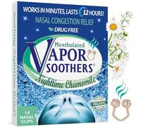 Vapor Soothers Lot de 14 pinces dilatatrices nasales, soulagement instantané de la congestion nasale, camomille nocturne, sans médicament