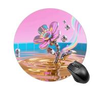 Vapor Tapis de souris rond mécanique en cuir antidérapant avec base en caoutchouc imperméable pour ordinateur portable, souris sans fil, clavier à domicile et bureau