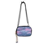 Vapor Wave Style Water Blue Purple Petit sac à bandoulière pour homme Confort avec fentes pour cartes de crédit Mini sac à bandoulière Have a meal carteras para mujer originaux