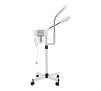 Vaporisateur 2 en 1 pour le visage - Nettoyeur de pores pivotant à 360 ° - Évaporateur de sauna facial avec lampe loupe LED 5 fois - 800 W - Outil de beauté hydratant pour la maison, les salons de