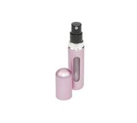 Vaporisateur de poche de luxe, noir, boîtier en aluminium, capacité 5 ml, 80 x 15 mm, avec remplissage automatique et fenêtre de visualisation, vaporisateur de parfum rechargeable (rose mat)