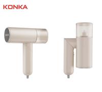 Vaporisateur de vêtements pliable KONKA, repassage à la vapeur 1000W, chauffe rapide en 30s, réservoir d'eau 150ml, compact et léger, portable pour les voyages - Rose