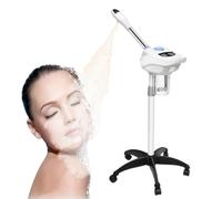 Vaporisateur facial à ozone, appareil multifonctionnel avec buse pivotante à 360° et roulettes, appareil facial professionnel avec réservoir d'eau de 860 ml pour le salon et la maison