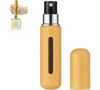 Vaporisateur Parfum Rechargeable En Bambou - Spray & Roll - On 5ml - Écologique, Anti - Fuite, Huiles Essentielles, Voyage, Femme & Homme