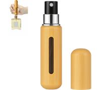 Vaporisateur Parfum Rechargeable En Bambou - Spray & Roll - On 5ml - Écologique, Anti - Fuite, Huiles Essentielles, Voyage, Femme & Homme