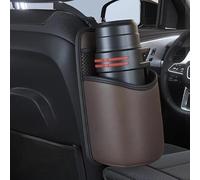 VAPORVERSE 1 Pièce Porte-Gobelet Voiture pour Aston Martin DB12 2023 2024 2025 2026 Cuir Premium Organisateur de Rangement Suspendu Multifonctionnel Sac de Siège,Brown