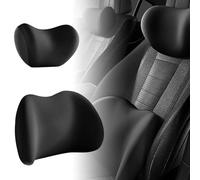 VAPORVERSE 1 Set Coussin de Cou et Support Lombaire pour Suzuki JIMNY Grand Vitara Sx4 Swift, Mousse à Mémoire Forme Appuie Tête Ergonomique Auto Siège Repos,Black