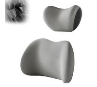 VAPORVERSE 1 Set Coussin de Cou et Support Lombaire pour Suzuki JIMNY Grand Vitara Sx4 Swift, Mousse à Mémoire Forme Appuie Tête Ergonomique Auto Siège Repos,Grey