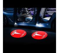 VAPORVERSE 2 Pièces Éclairages de Bienvenue pour Tesla Model 3 Model Y Model S Model X, Lumière de Bienvenue de Porte de Voiture Logo Accessoires de Décoration de Voiture