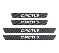 VAPORVERSE 4 Pièce Protection Seuil de Porte de Voiture pour Citroen C4 Cactus 2014-2020, Plaques Protection Seuil Porte Fibre Carbone Autocollant Plinthes,White
