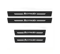 VAPORVERSE 4 Pièce Protection Seuil de Porte de Voiture pour Citroen C4 X 2022 2023 2024 2025, Plaques Protection Seuil Porte Fibre Carbone Autocollant Plinthes,D