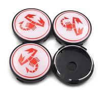 VAPORVERSE 4 Pièces Cache-moyeux pour Fiat Abarth 500 Panda Grande Punto 124-60mm, Cache Moyeux Capuchons de Centre Auto Capuchons de Centre Voiture Badge,D