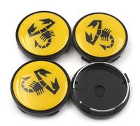 VAPORVERSE 4 Pièces Cache-moyeux pour Fiat Punto Abarth 124 125 500 595 696 Stilo Ducato 60mm, Cache Moyeux Capuchons de Centre Auto Capuchons de Centre Voiture Badge,F