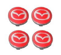 VAPORVERSE 4 pièces Cache Moyeux pour Mazda 3 56mm, RéSistant à La Chaleur Centrale enjoliveurs Cache de Roue Bouchon de Jante Accessoires,Red