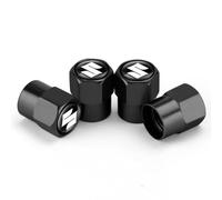 VAPORVERSE 4 Pièces Capuchon de Valve Auto pour Suzuki Ignis II 2020 2021 2022 2023 2024, Bouchons Anti-poussière de Pneu de Voiture en métal Pièces Automobiles,Black