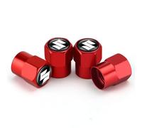 VAPORVERSE 4 Pièces Capuchon de Valve Auto pour Suzuki SX4 S-Cross II 2016-2021, Bouchons Anti-poussière de Pneu de Voiture en métal Pièces Automobiles,Red