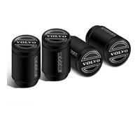 VAPORVERSE 4 Pièces Capuchon de Valve Auto pour Volvo XC40 XC60 XC90 V90 V60 S90 S60 2016-2020 2021 2022, Bouchons Anti-poussière de Pneu de Voiture en Métal Pièces Automobiles,Black