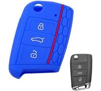 VAPORVERSE Étui de Protection clé de Voiture pour Volkswagen Golf Polo Tiguan T ROC T Cross Passat, Coque de Clé Télécommande Boutons Coques De Clé Pliez Coque de Clé Convient,Blue