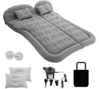 VAPORVERSE Matelas Gonflable de Voiture pour Ford Fiesta MK7 7.5 2008-2017, Lit de Voyage Camping Lit de Siège Arrière Matelas d'air Pompe Électrique,Grey