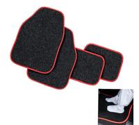VAPORVERSE Tapis de Sol de Voiture pour Ford Fiesta MK8 St Line 2017-2023, 4 Pièces Tapis sur Velour arrière pour SUV et camionnettes Toutes Saisons,Red