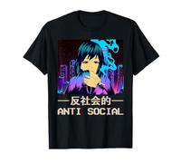 Vaporwave Aesthetic Anime Girl Antisocial Japanese Alt Sad T-Shirt