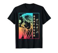 Vaporwave Aesthetic Anime Girl Game Over Japanese Sad Anime T-Shirt
