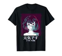 Vaporwave Aesthetic Anime Girl Japanese I'm Fine Eboy Egirl T-Shirt