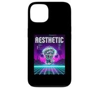 Vaporwave Aesthetic Bust Grid Palm Tree 80s Retro Coque pour iPhone 13