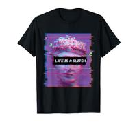 Vaporwave Aesthetic David Statue Life is A Glitch T-Shirt