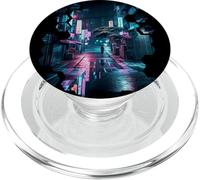 Vaporwave Aesthetic Streets of Tokyo by Night Japanese Art PopSockets PopGrip pour MagSafe