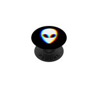 Vaporwave Alien Face Vaporwave UFO Extraterrestre PopSockets PopGrip Adhésif