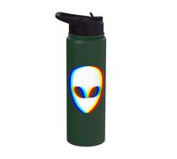Vaporwave Alien Face Vaporwave UFO Extraterrestre Stainless Steel Insulated Water Bottle
