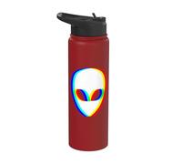 Vaporwave Alien Face Vaporwave UFO Extraterrestre Stainless Steel Insulated Water Bottle