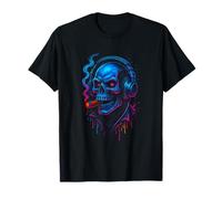 Vaporwave Casque DJ Skull Cigar Retro Halloween Squelette T-Shirt