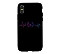 Vaporwave Cat Music Heartbeat Fur Mom Pet Lovers Coque pour iPhone X/XS