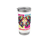 Vaporwave Gemini Zodiac Twins Coloré Astrologie Gobelet isotherme en acier inoxydable double paroi