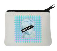 Vaporwave Porte-monnaie en néoprène Motif statue I Give Up Blanc 12 x 9 cm