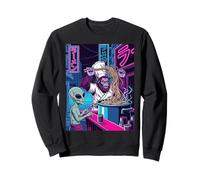 Vaporwave Ramen Chef Bigfoot and Alien Sweatshirt