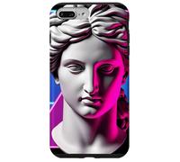 Vaporwave Statue Tête Rétro Esthétique Géométrique Grille Coque pour iPhone 7 Plus/8 Plus