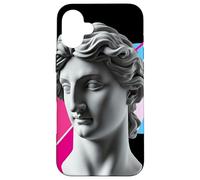 Vaporwave Statue Tête Rétro Géométrique Abstrait Art Élégant Coque pour iPhone 16 Plus