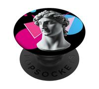 Vaporwave Statue Tête Rétro Géométrique Abstrait Art Élégant PopSockets PopGrip Adhésif