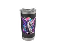 Vaporwave Statuette Saint Michel Archange Style Japonais Gobelet isotherme en acier inoxydable double paroi