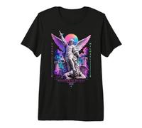 Vaporwave Statuette Saint Michel Archange Style Japonais T-Shirt Haut de Gamme
