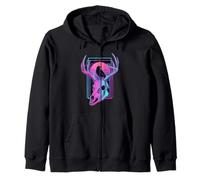 Vaporwave Tête de Mort de cerf Corbeau rétro Synthwave Esthétique Sweat à Capuche
