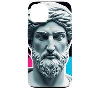 Vaporwave Tête de Statue Barbu Rétro Motif Géométrique Coque pour iPhone 13