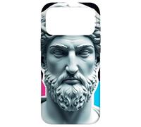 Vaporwave Tête de Statue Barbu Rétro Motif Géométrique Coque pour iPhone 17 Pro Max